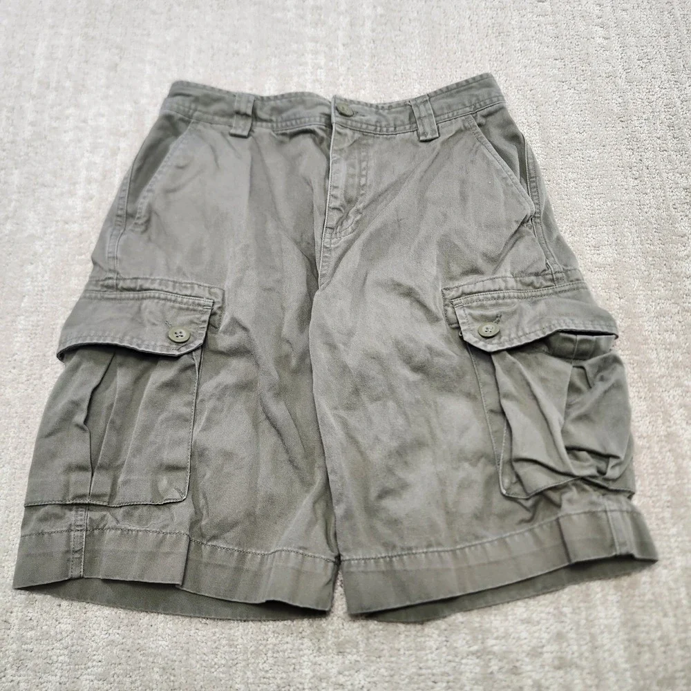 Vintage Polo Ralph Lauren Cargo Shorts‎ Youth 14 Kid Boys Y2K Baggy Olive Green